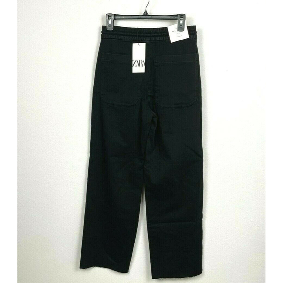 NWT ZARA The Jogger Wide Leg Pants Trousers Sweatpants Raw Hem OVERSIZED XS - Picture 14 of 14